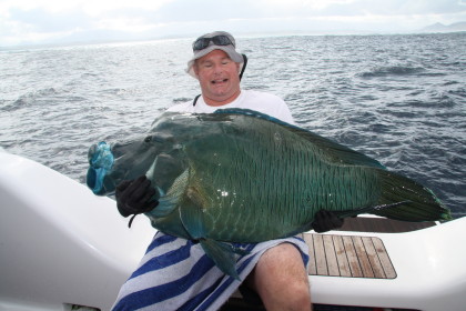 Popper Fishing Wrasse on Surface