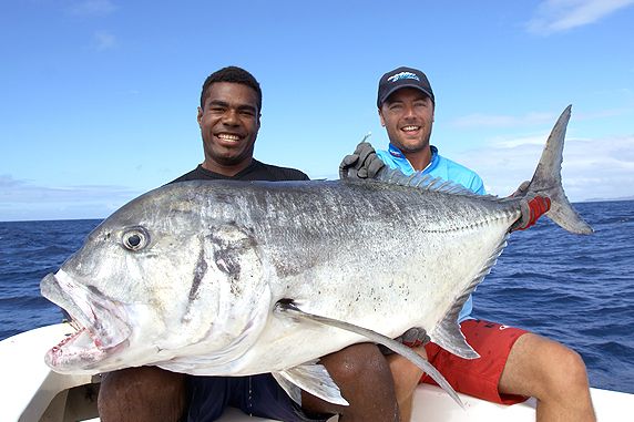 100lb GT caught in Fiji fishing trip