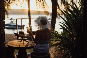 Couple enjoying a romantic getaway with Ocean Blue Fishing