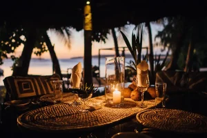 Spectacular waterfront dining on romantic getaway with Ocean Blue Fishing