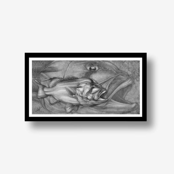 DHUFISH CANVAS PRINT, MEASURES 1200MM X 600MM PLUS OUTSIDE WHITE BOARDER