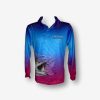 LADIES PINK/BLUE POLO FISHING SHIRT FRONT