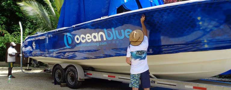 Ocean Blue Fishing Ties Up with Fishwreck for the boats’ new look