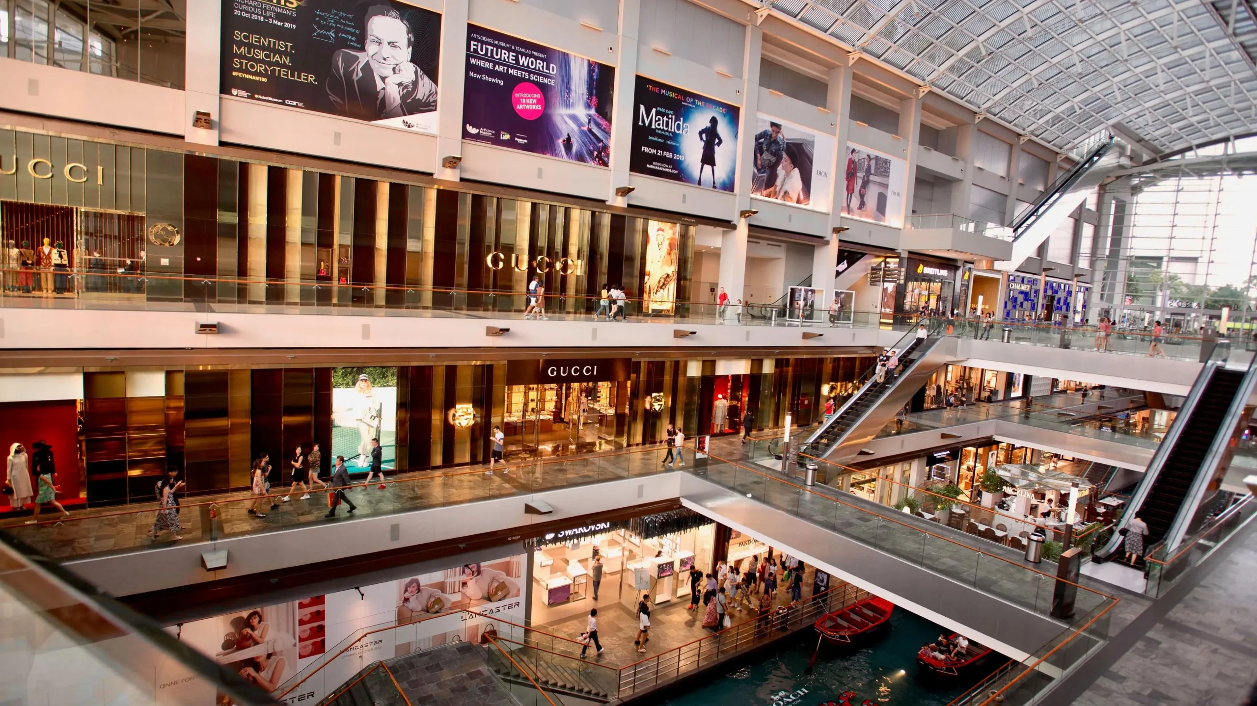 The shopping mall at Marina Bay Sands you can visit before and after fishing journey