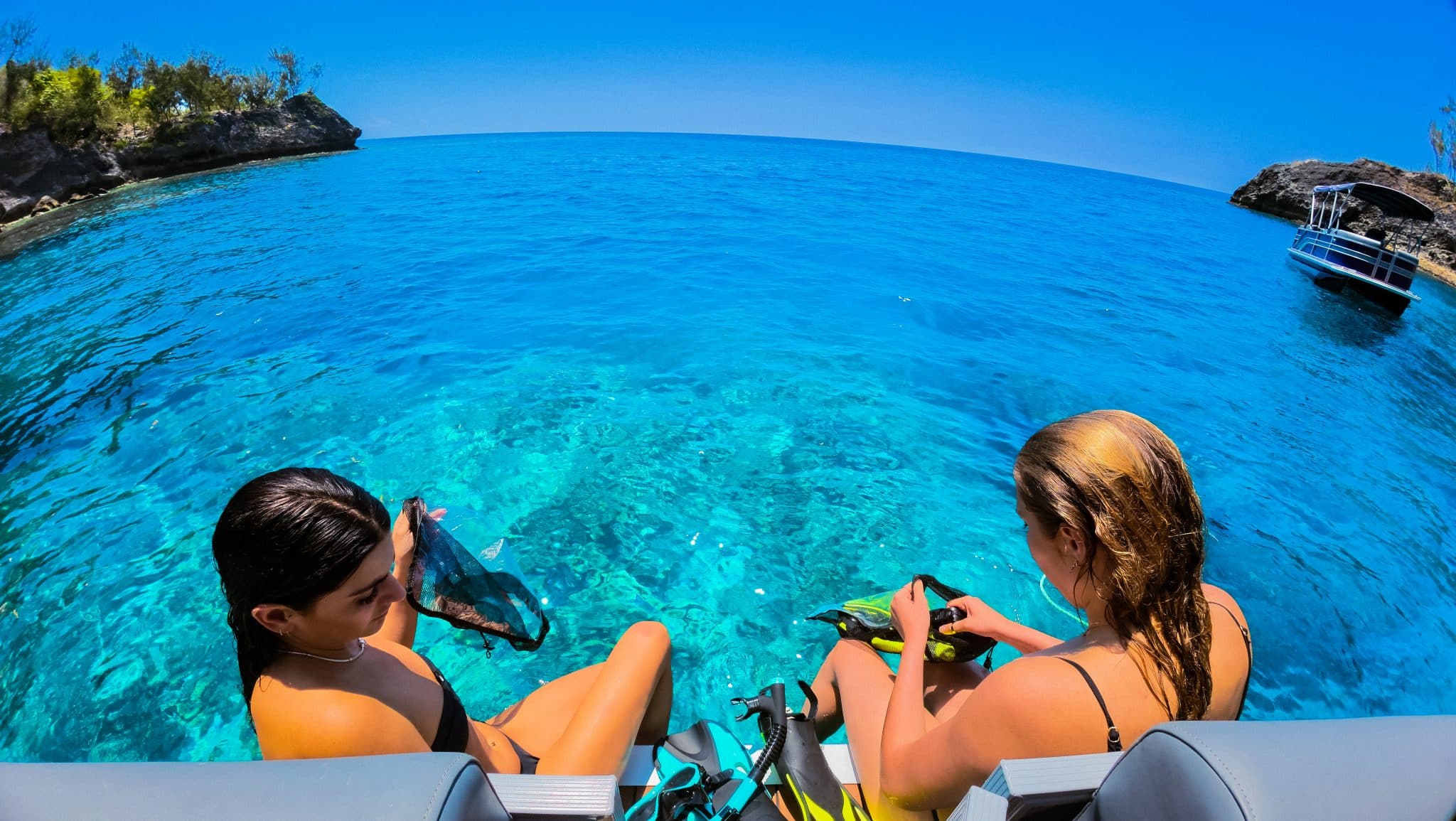 Snorkelling Pristine Reefs in Vanuatu on private pontoon boats with Ocean Blue Fishing