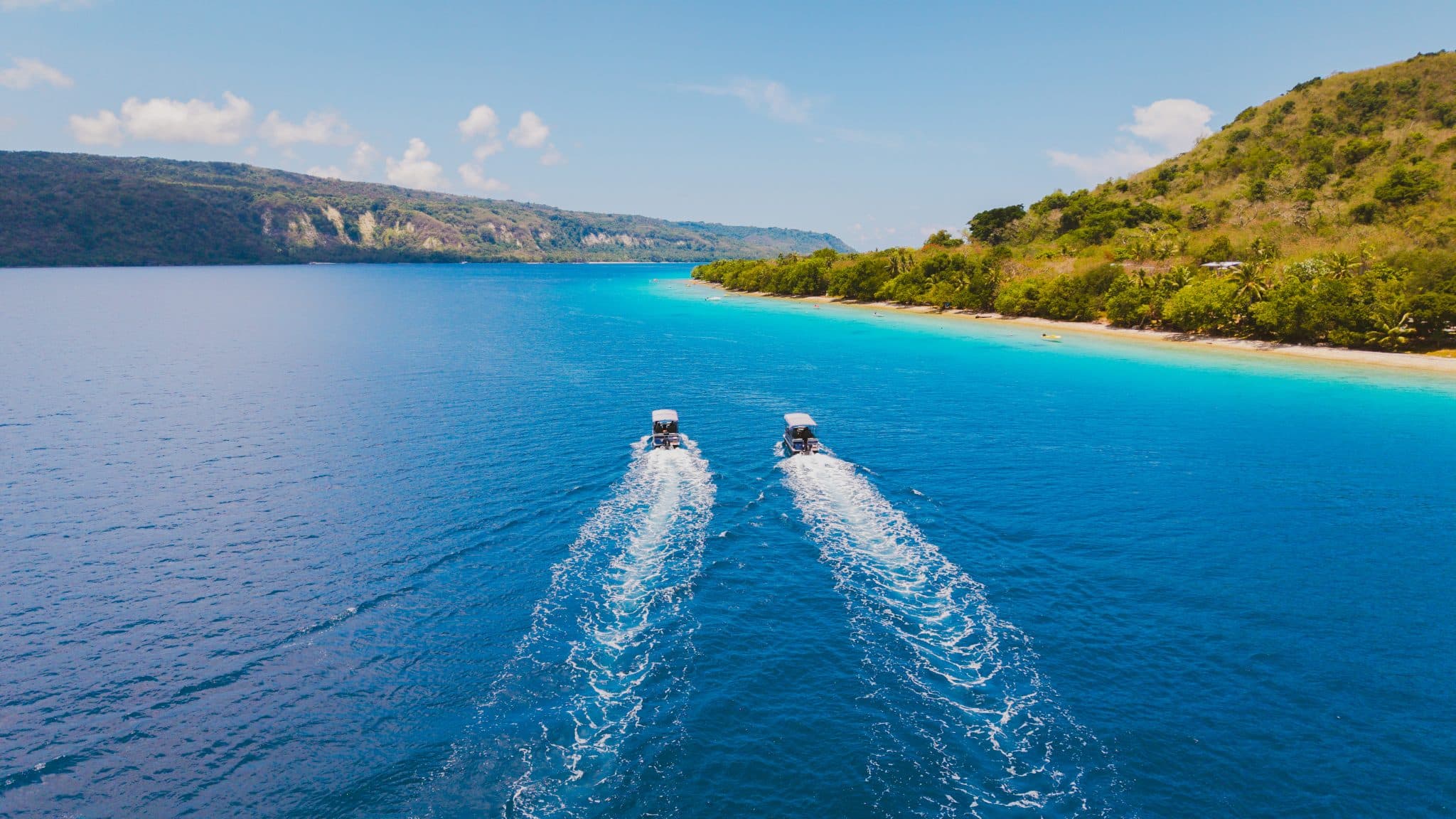 Private Pontoon boats in Vanuatu on Ocean Blue Fishing
